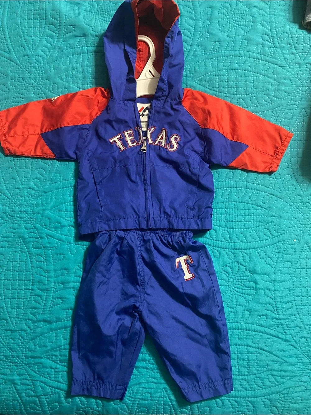 Texas Rangers Kids Blue and Red Hooded Tracksuit